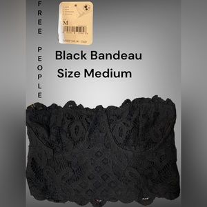 NWT Free People Black Lace Bandeau medium